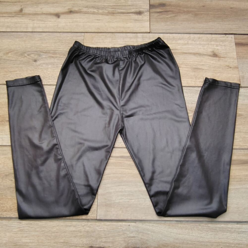 Moto Faux Leather Leggings Women's Small High Rise Stretch Pull-On Pants